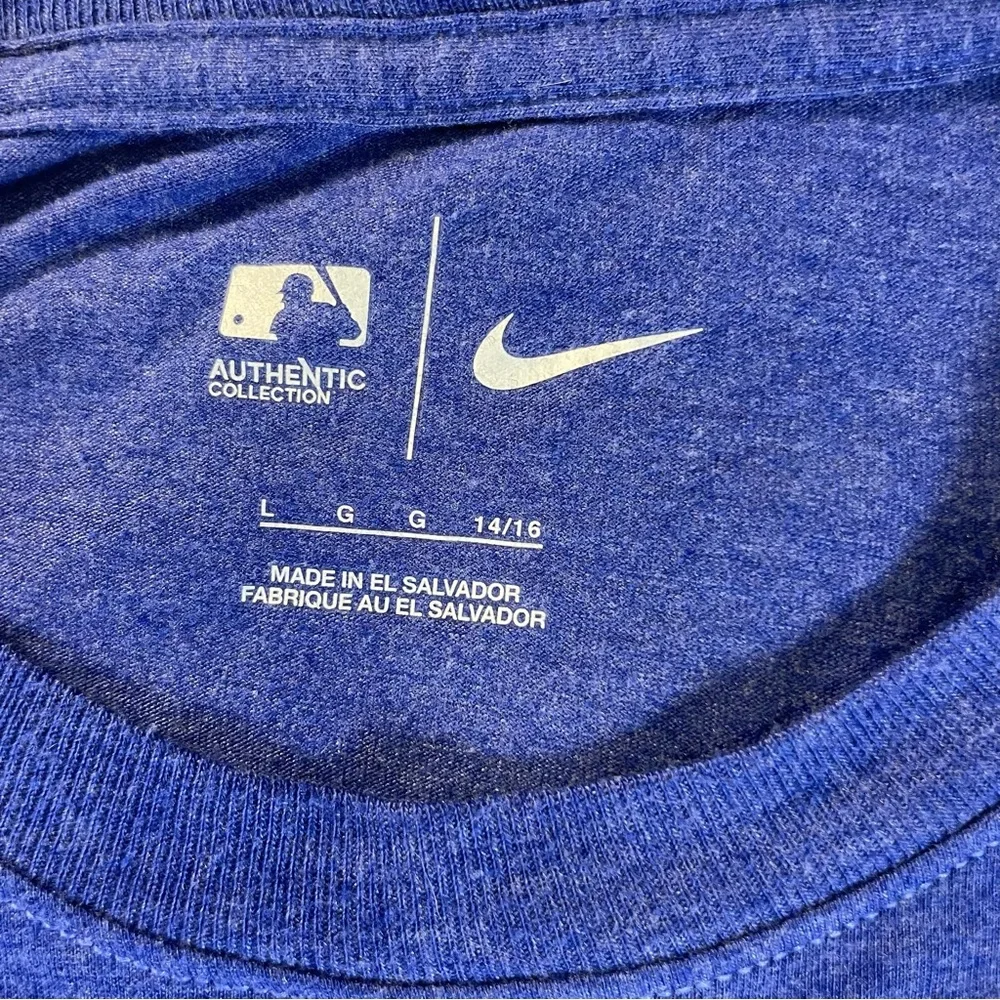 Nike Texas Rangers Youth Large 14/16 Baseball Tee Blue MLB Game Day - Picture 5 of 8